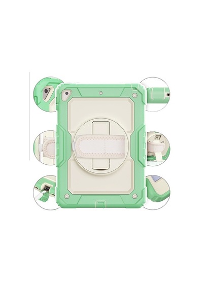 Apple Uyumlu iPad 5. Nesil 9.7 Kılıf Renkli Strap Zırh Case 2017 A1822
