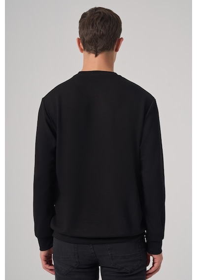 Morven Erkek Siyah Trend Baskılı Bisiklet Yaka Sweatshirt 26ks063009001 Siyah