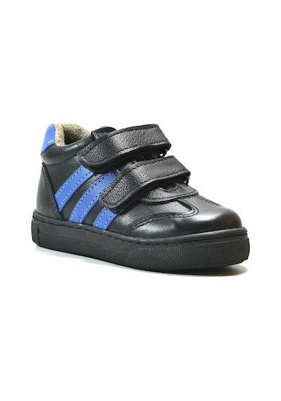 Onlo Ayakkabı S.260 Deri Siyah Mavi Ortopedik Erkek Bebek Sneaker Siyah - Mavi
