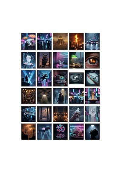 60 Adet Blade Runner Temalı Sticker Seti - 2 Sayfa - Laptop Defter İçin Çok Renkli