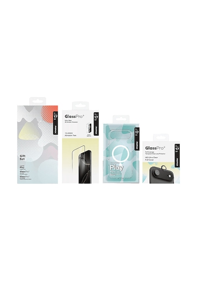 Momax Apple iPhone Uyumlu Air Üçlü Set Mxap25tgsl Telefon Kılıfı+ekran Koruyucu+lens Koruyucu Şeffaf