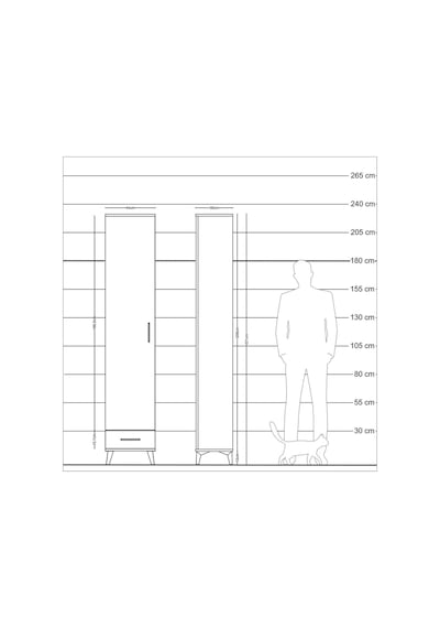 Arges Dolap 5 Raflı Tek Çekmeceli Tek Kapaklı 44x30x221 Çam-çam Atlas Çam