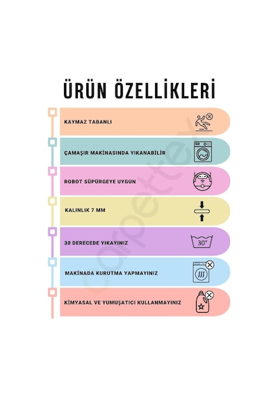 Dijital Baskı Kaymaz Taban Yıkanabilir Kesme Yolluk Oda Salon Mutfak İskandinav Krem Halı Krem