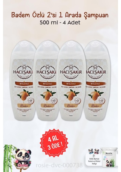 4 Al 3 Öde Hacı Şakir Badem 2si 1 Arada Şampuan Besleyici 500 Ml Ve Rosıe