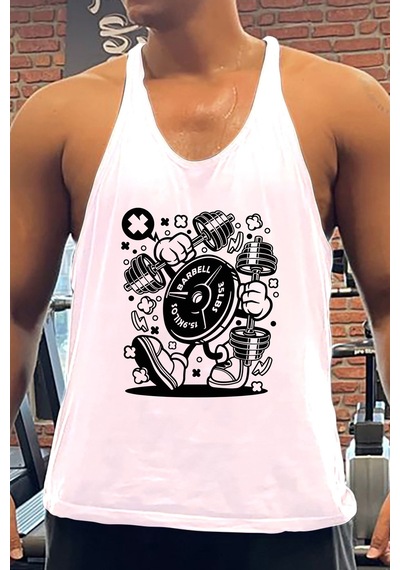 Bluu Barbellelite Gym Fitness Tank Top Sporcu Atleti