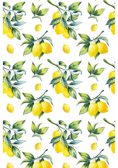 Sarı Limon Desenli Dokuma Leke Tutmaz Masa Örtüsü Mso081n11