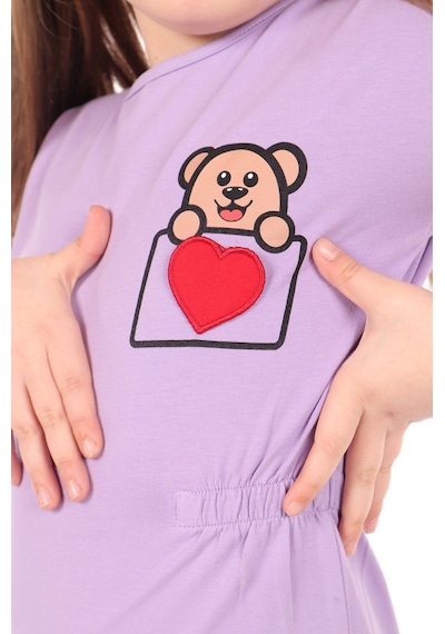 Toontoy Kids Toontoy Kız Bebek Nakışlı Elbise Lila