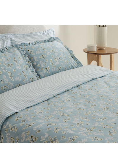 Karaca Home Carlo %100 Pamuk Çift Kişilik Nevresim Takımı Mavi MAVI