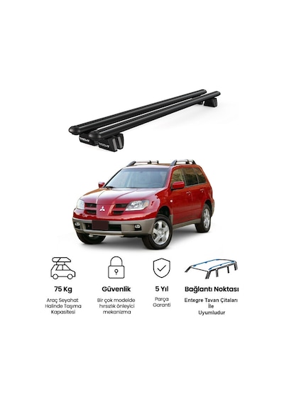 Pençe Mitsubishi Libero 1997-2005 Uyumlu Siyah Ara Atkı Port Bagaj Tavan Barı