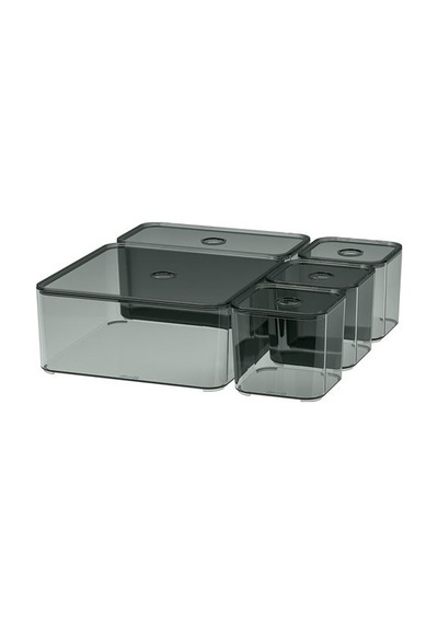 Ikea Vısslaån Kutu Seti, Gri, 5 Parça