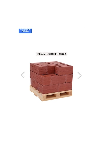 100 adet 3 delikli tuğla