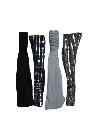 Lastikli Bandana 4 Lü Set Kahverengi