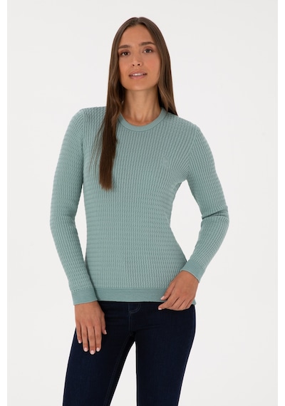 U.S. Polo Assn. Kadın Mint Bisiklet Yaka Basic Kazak 50307763-VR090