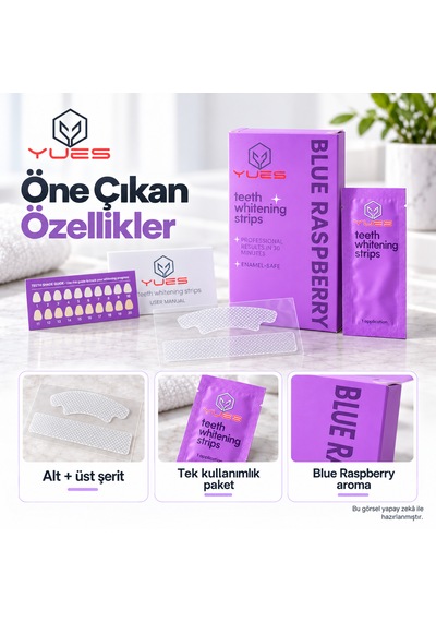 Yues Nt-fs Pap Diş Beyazlatma Bandı 14 Şerit Blue Raspberry