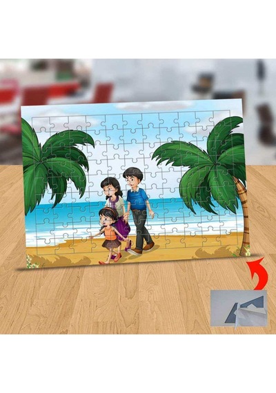 Deniz Kenarında Aile 99 Parça Puzzle Yapboz Tablo-1308-25346