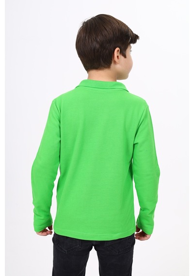 Toontoy Kids Toontoy Unisex Çocuk Nakışlı Tişört Fıstık Yeşili