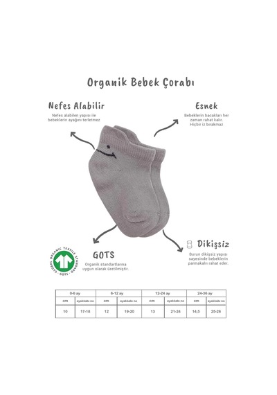 2'li Sneakers Smile Penye Çorap Bs20106 Gri Ekru Renkli Çok Renkli