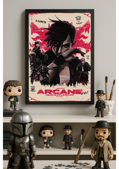 Arcane Siyah Ahşap Çerçeveli Poster, Dekoratif Oyun Duvar Tablosu