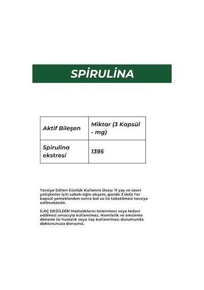 Welıve Spirülina Capsul 90 Kapsül