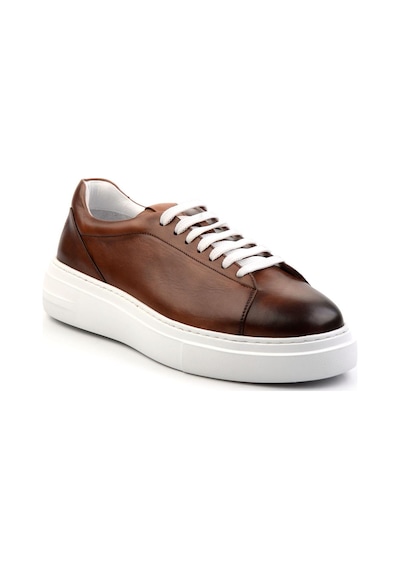 Taba Hakiki Deri Erkek Sneaker E01083016803 Taba