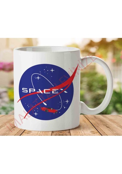 Spacex Nasa İki Tarafı Baskılı Kupa Bardak.jpg Çok Renkli