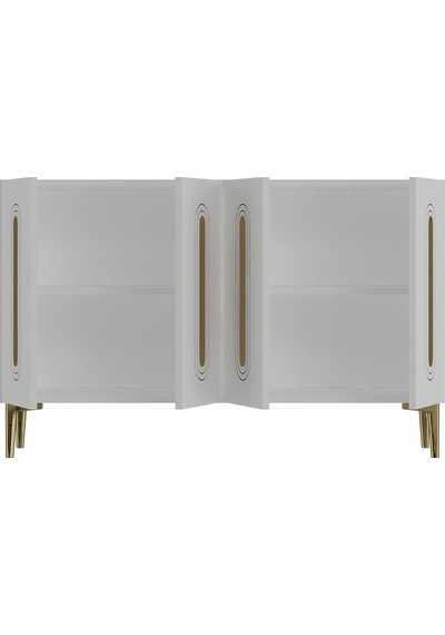 Ka1206bg Rany120 Konsol, Kahve Köşesi Ve Tv Sehpası Beyaz-gold 120cm Beyaz-gold