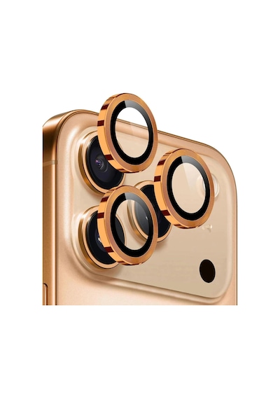 Forzacase Apple Uyumlu iPhone 17 Pro Max İle Kamera Camı Lens Koruyucu Halka Seti - Fc381 Turuncu