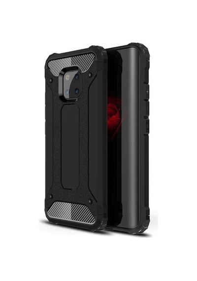 Noktaks - Huawei Uyumlu Huawei Mate 20 Pro - Kılıf Çift Katman Zırh Tank Crash Military Kapak - Kırmızı