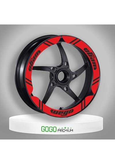 Tvs Wego 110 2012 - 2024 Uyumlu Kırmızı Geniş 1 Set Jant Şeridi