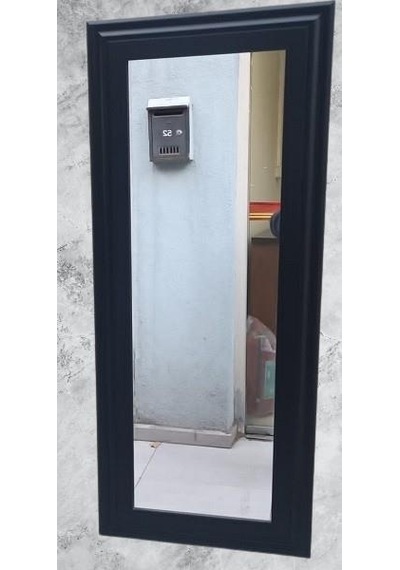 Mdf Lam Kenar Siyah Flotal Ayna Kutuda Sevk El Yapım Duvar Boy Aynası 45x115 CM