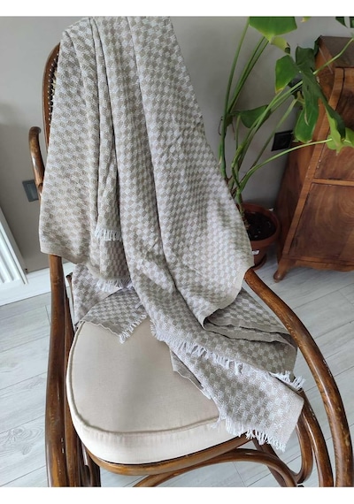 Koltuk Örtüsü Pamuk Bej 175 X 215 Diğer