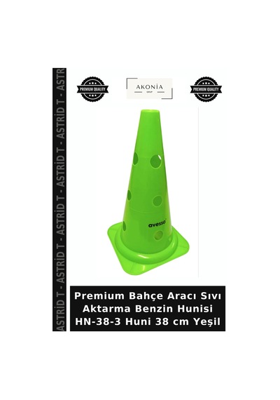 Premium Bahçe Aracı Sıvı Aktarma Benzin Hunisi Hn-38-3 Huni 38 Cm Yeşil