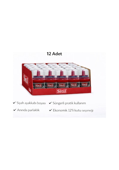Sitil Classic Ayakkabı Boyası Siyah Parlatıcı Süngerli 12 Adet