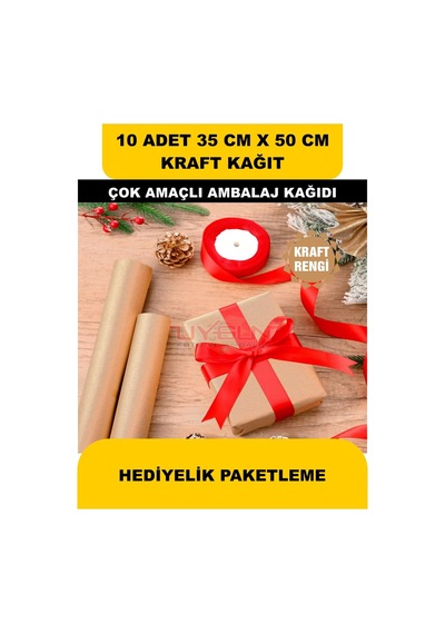 10 Adet 35cm X 50cm 100 Gr. Baskısız Kraft Kağıt, Hediye Ürün Paketleme, Oto Paspası, Çocuk Etkinlikleri