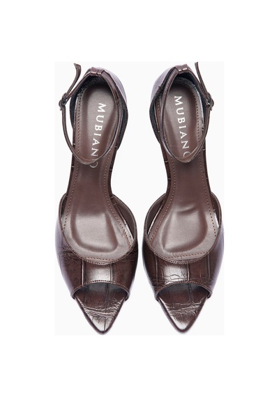Mubiano Kadın Stiletto Sivri Burun Kroko Desenli Bilekten Bantlı Topuklu Ayakkabı Valeria Kahverengi Kahverengi Mubiano Kadın Stiletto Sivri Burun Kroko Desenli Bilekten Bantlı Topuklu Ayakkabı Valeria Kahverengi Kahverengi