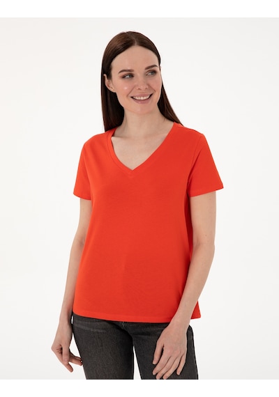 Pierre Cardin Kadın Kırmızı Tişört Basic 50305749-vr030 Kirmizi