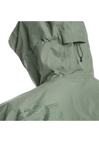 Quiksilver Over Cast Gore Tex Erkek Yeşil Ceket Siyah