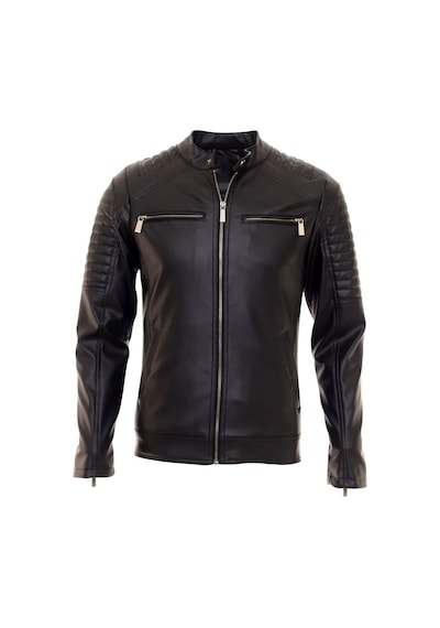 Oliggopol Erkek Siyah İç Cepli Slim Fit Spor Deri Ceket Cm Siyah