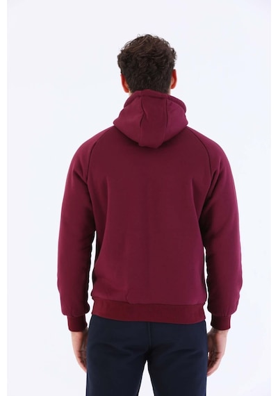 Maraton Comfort Erkek Kapüşonlu Bordo Eşofman Üstü Bordo