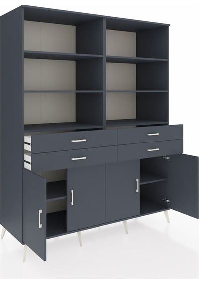 Kronos Gardrop 8 Raflı 4 Çekmeceli 4 Kapaklı 176x59x221 Antrasit-antrasit Antrasit Kronos Gardrop 8 Raflı 4 Çekmeceli 4 Kapaklı 176x59x221 Antrasit-antrasit Antrasit