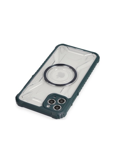 Apple iPhone Uyumlu 11 Pro Max Kılıf Prag Magneticsafe Kapak - Koyu Yeşil Bz8683140585136