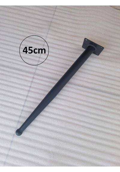 1 Adet-45cm Metal Konik Ayak-sehpa Ayağı-siyah Renk Boyalı