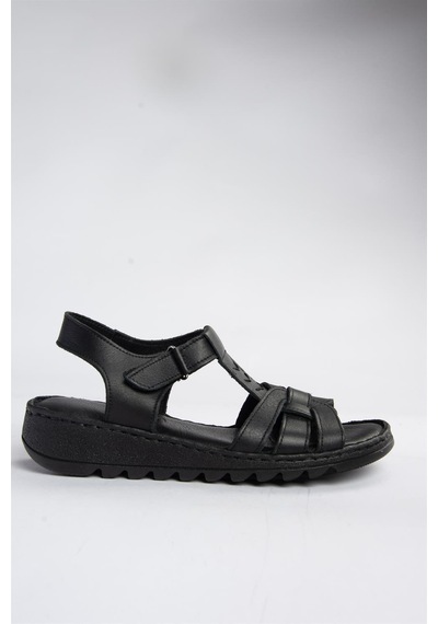 Fox Shoes P555030303 Siyah Hakiki Deri Günlük Kadın Sandalet Siyah-hakiki Deri Siyah