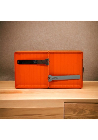 Bavul Desen Metal Kısa Sigara Tabakası 18li Orange