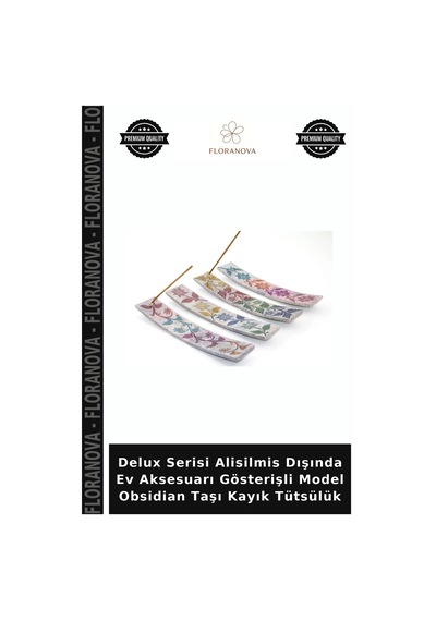 Delux Serisi Alisilmis Dışında Ev Aksesuarı Gösterişli Model Obsidian Taşı Kayık Tütsülük