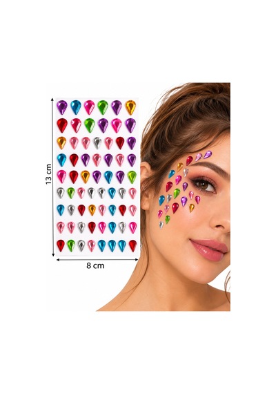 Damlalar Yapışkanlı Yüz Taşı Face Gems Taşlı Yüz Ve Vücut Süsü