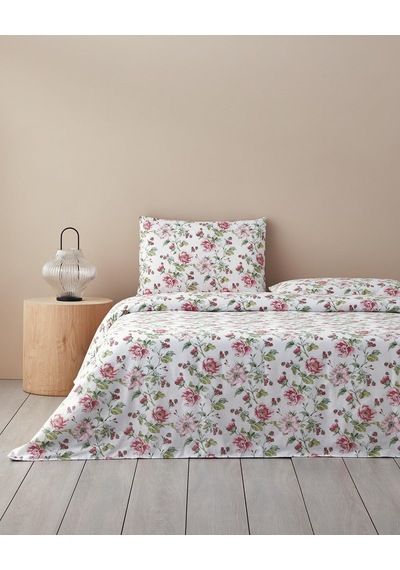 Lexroo Sparkling Flowers Çift Kişilik Nevresim Takımı Yeşil