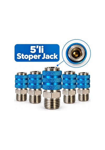 5 Adet - 8 Mm Mavi Hortum Uç Stoper Jack