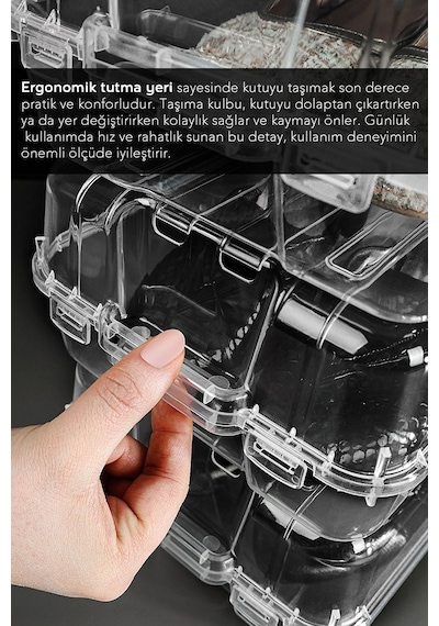 20 Adet Kadın Ayakkabı Kutusu - Şeffaf Ayakkabı Düzenleyici Saklama Kutusu Organizer Seyahat Kutusu Şeffaf