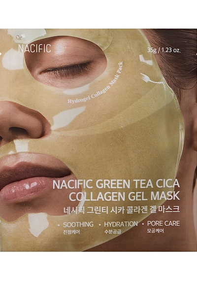 NACIFIC Green Tea Cica Collagen Gel Mask , Dolgunluk Veren Jel Maske , Hassas ve Yorgun Ciltler İçin